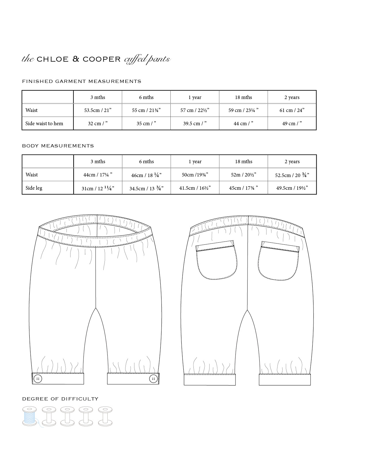 Chloe & Cooper Cuffed Pants PDF Pattern - Image 6